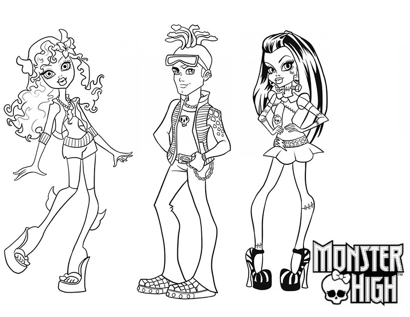 coloriage monster high lagoona deuce et frankie